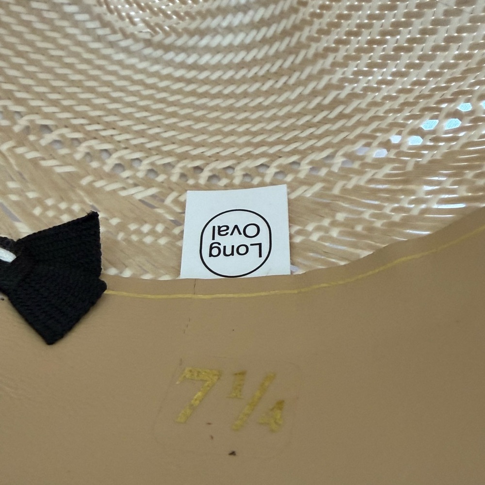 Men's Cream Straw Western Hat with Brown Band - Picture 5 of 7